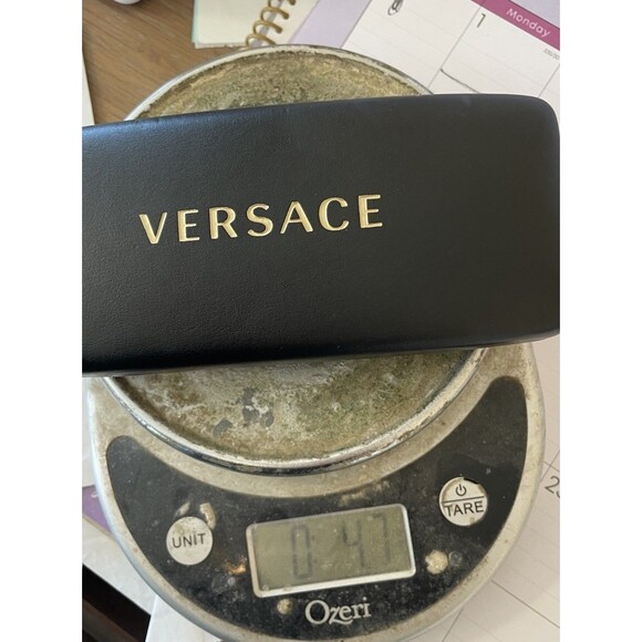 Versace Black Gold Sunglasses Eyeglasses Hard Clam Shell Case Only READ - Picture 9 of 9